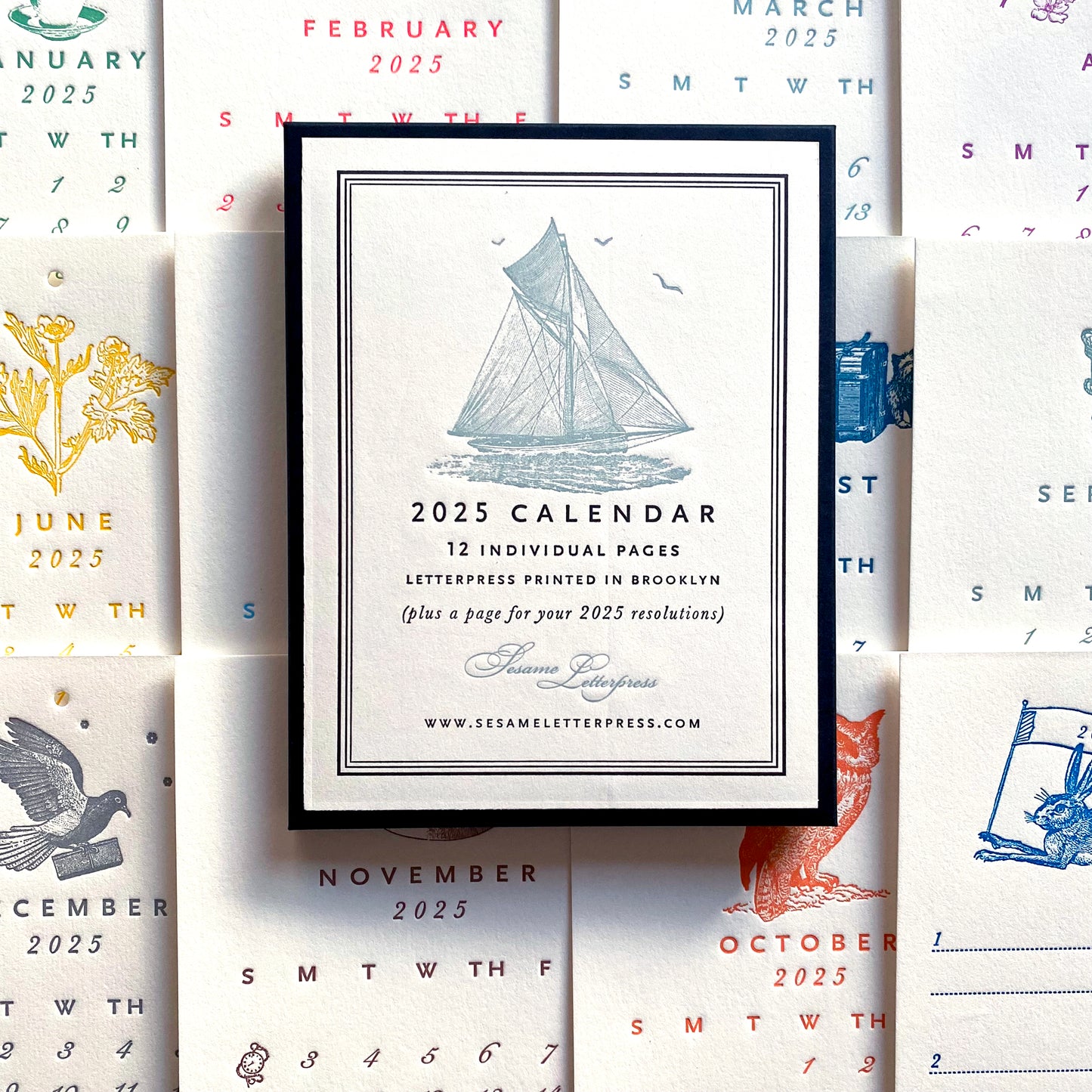 2025 Letterpress Printed Calendar