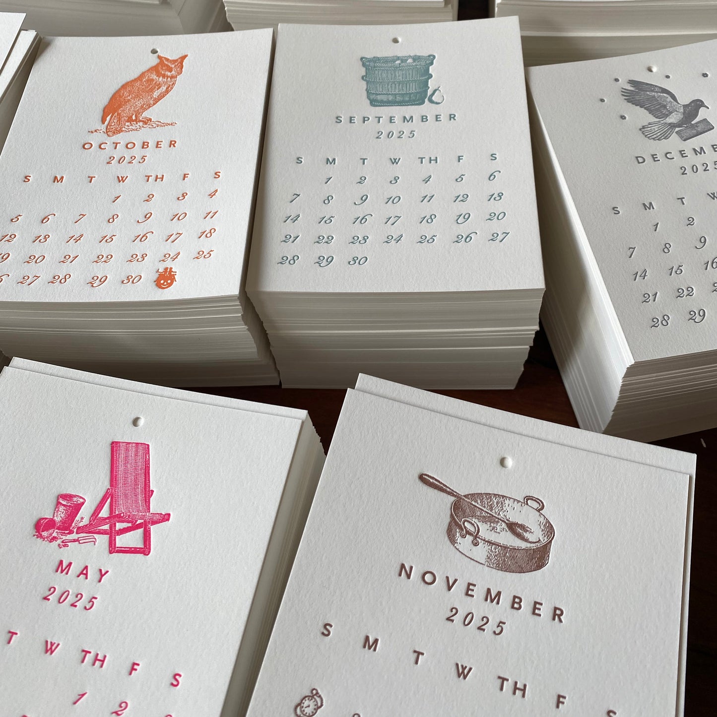 2025 Letterpress Printed Calendar