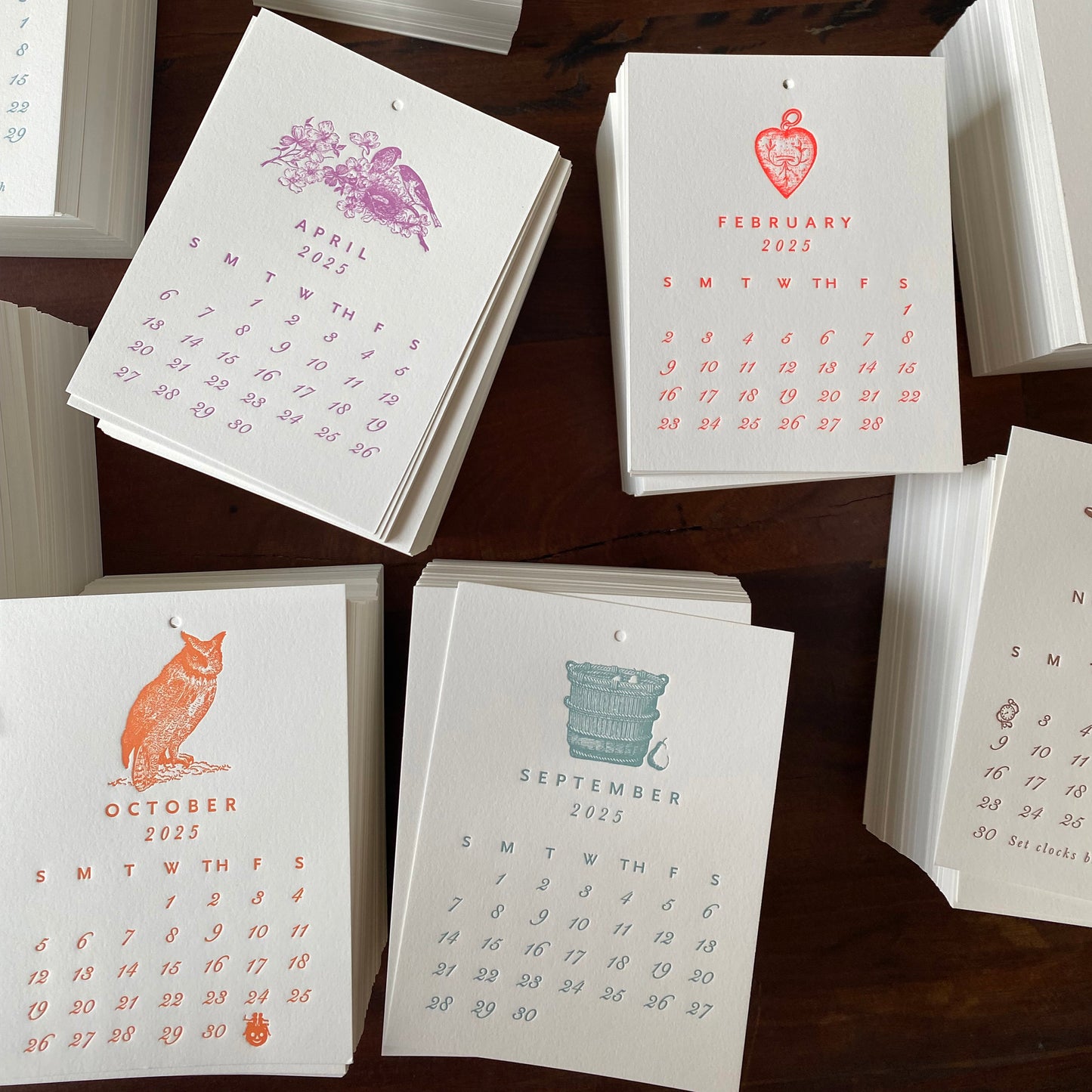 2025 Letterpress Printed Calendar