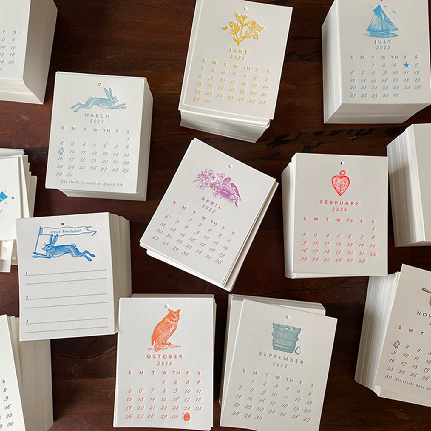 2025 Letterpress Printed Calendar