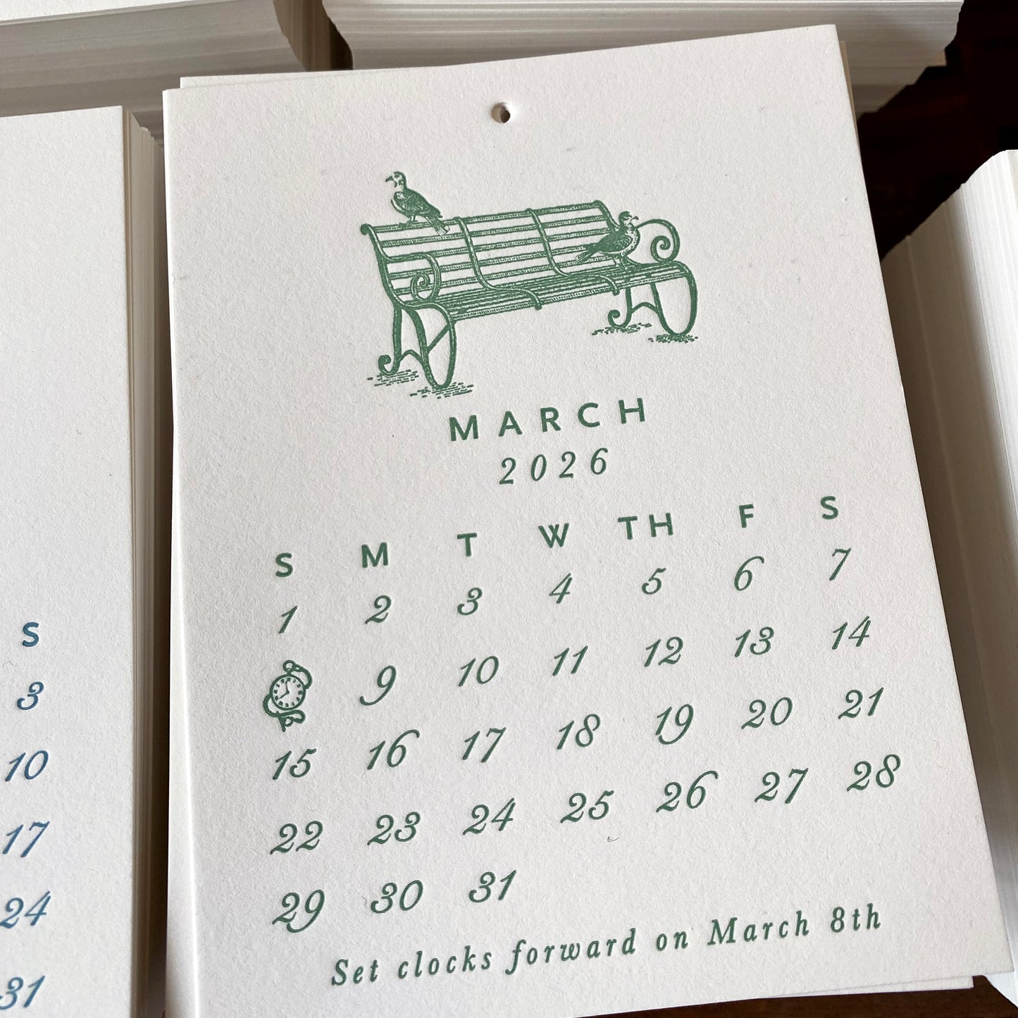 2026 Letterpress Printed Calendar