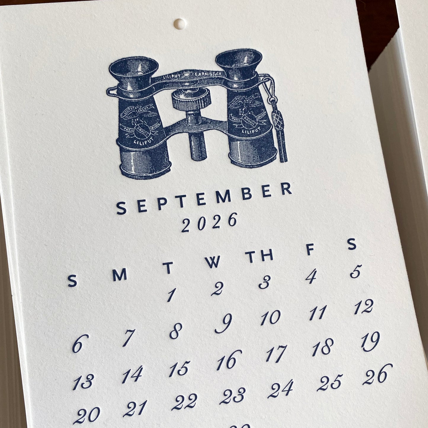 2026 Letterpress Printed Calendar