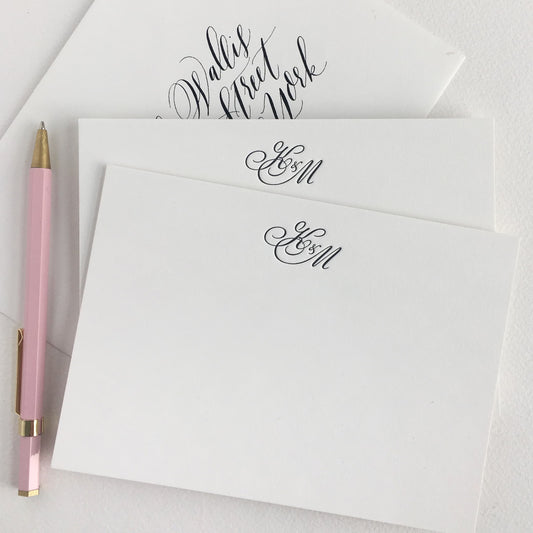 Elegant Monogram Custom Note Cards