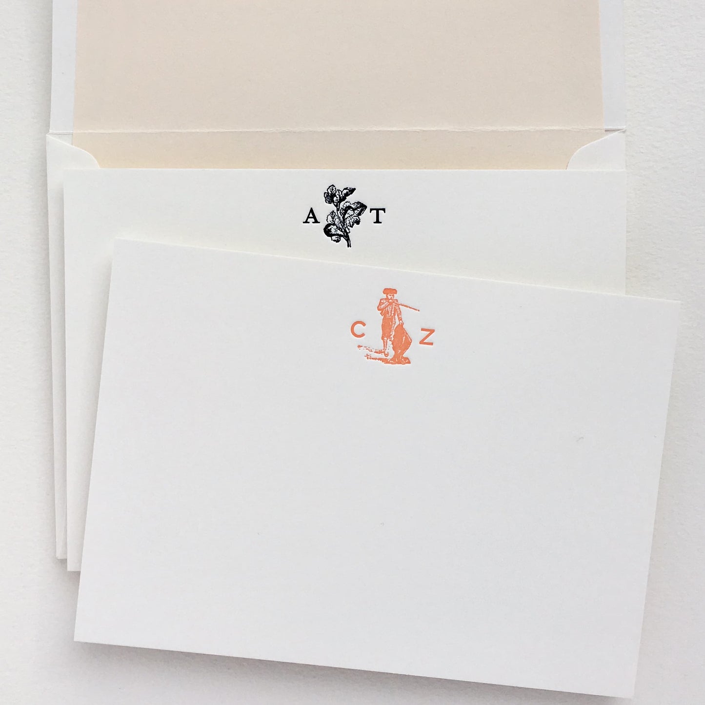 Illustrated Initials Custom Note Cards