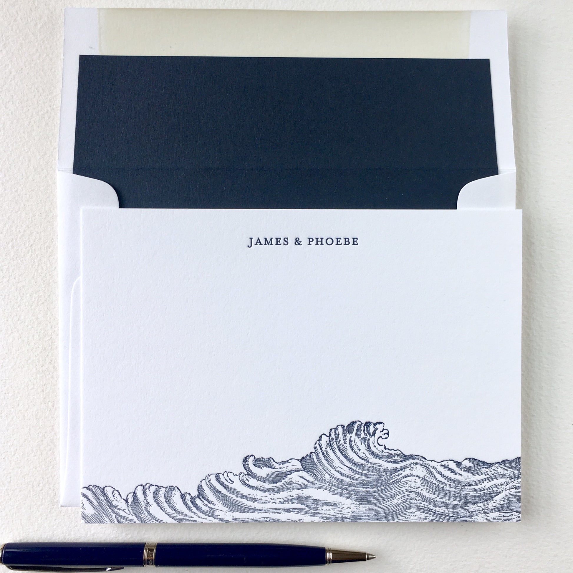 Waves Custom Note Cards