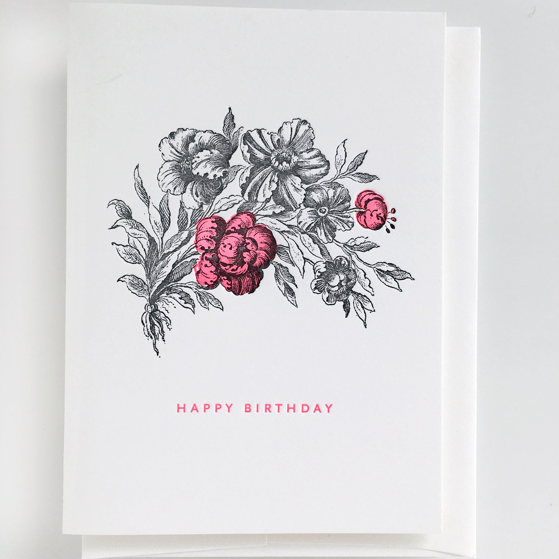 Pink Flowers Painted Scene Card