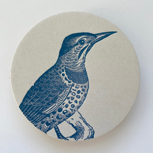 Letterpress Spotted Bird Coaster