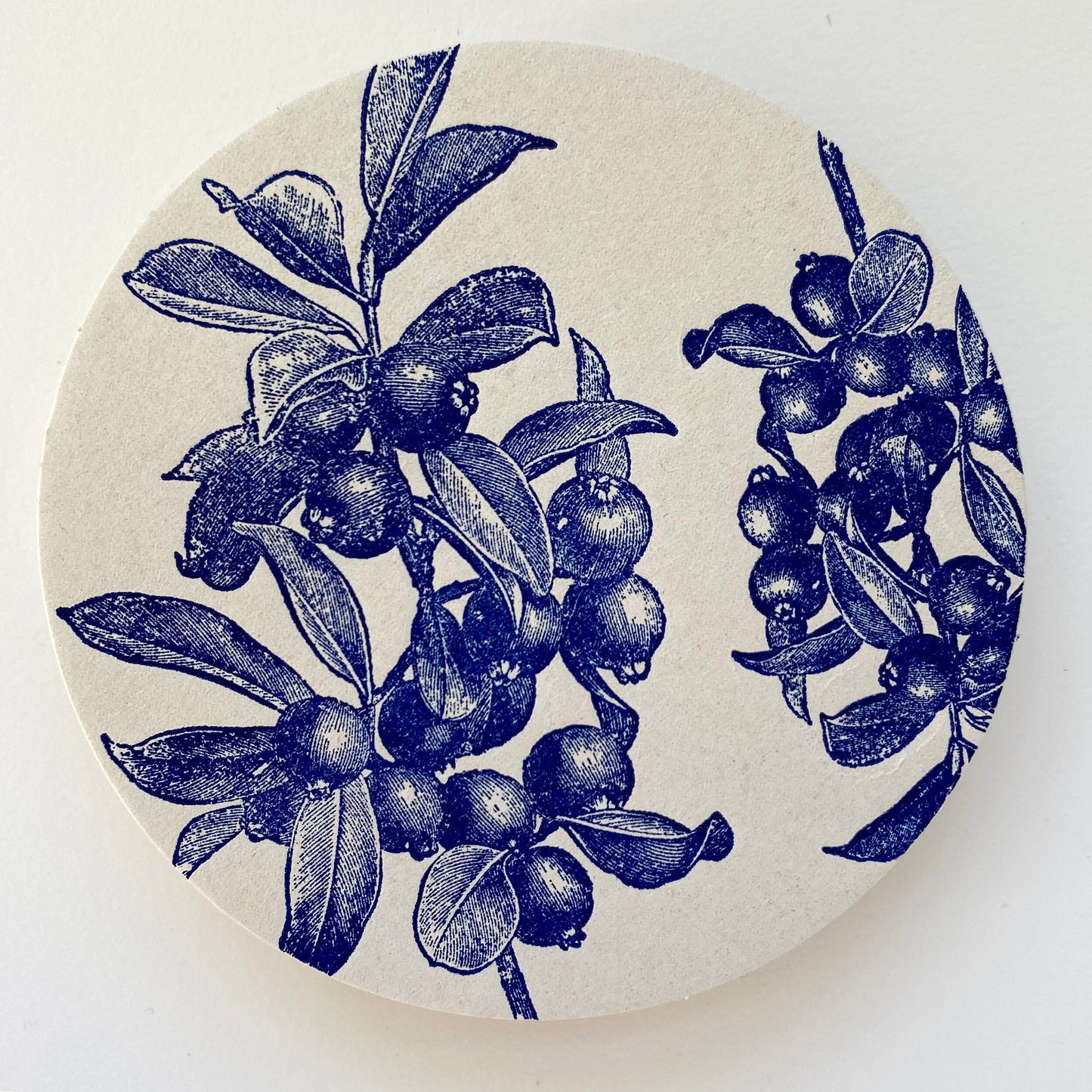 Letterpress Blueberry Coasters