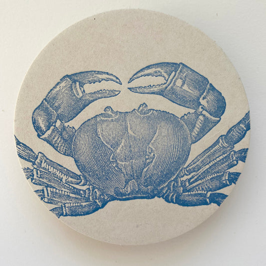 Letterpress Crab Coasters