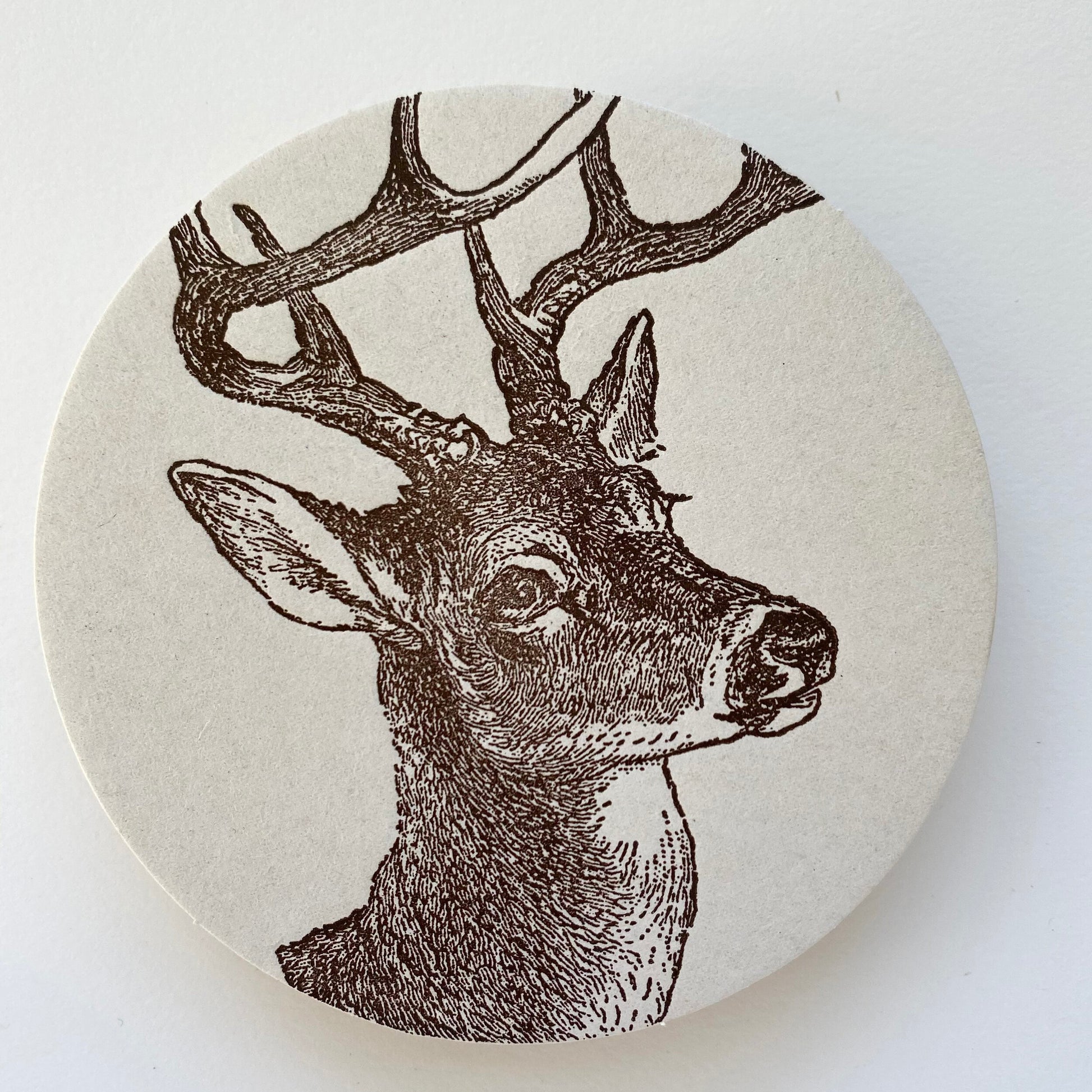 Letterpress Deer Coaster