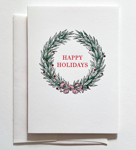 Happy Holidays Wreath Card