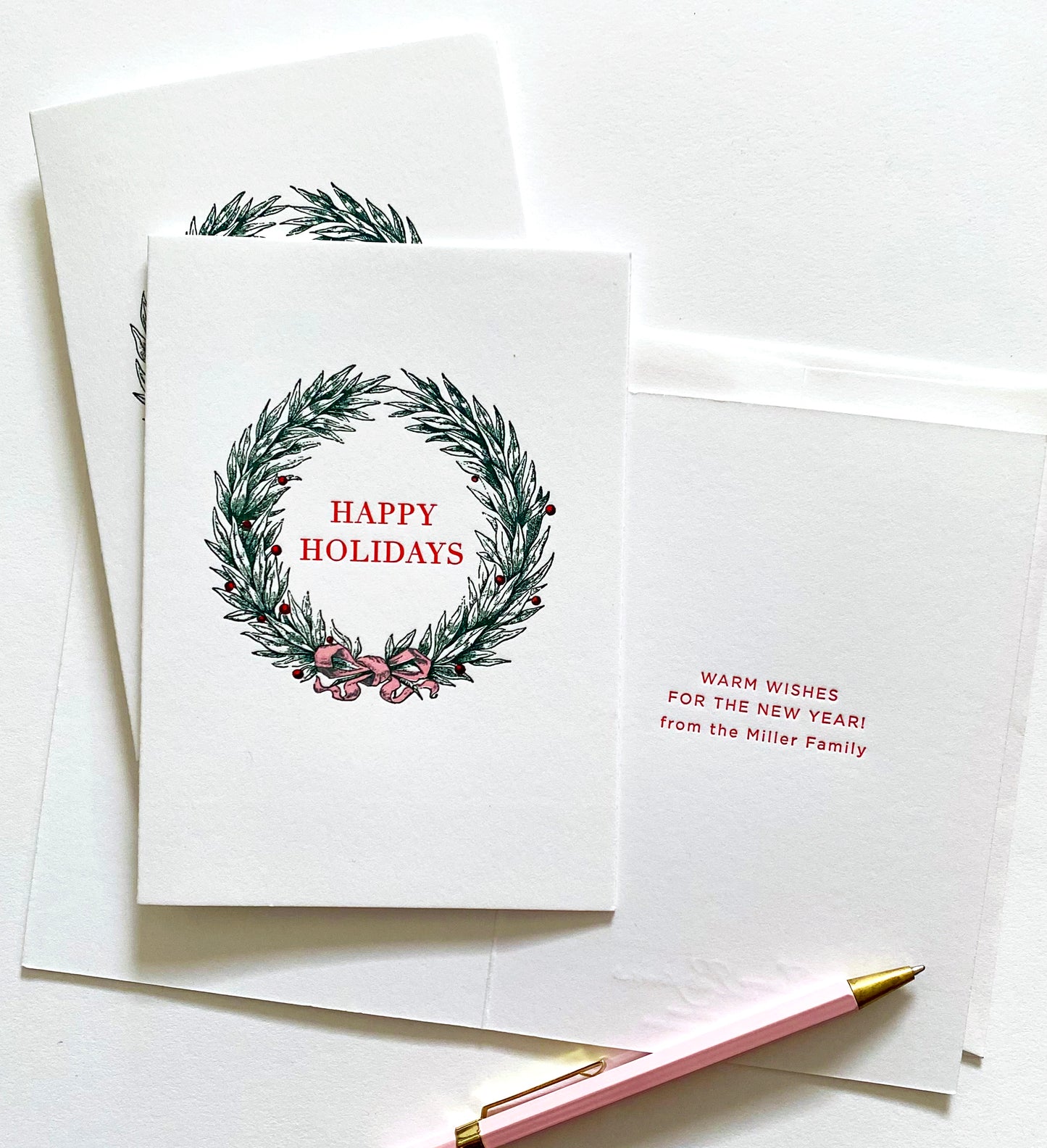 Happy Holidays Wreath Card