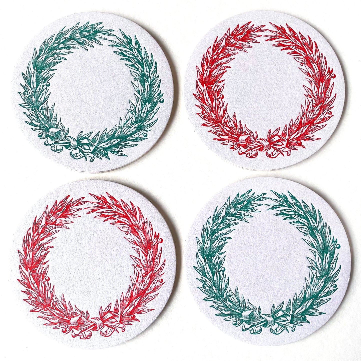 Holiday Wreath Coaster Set