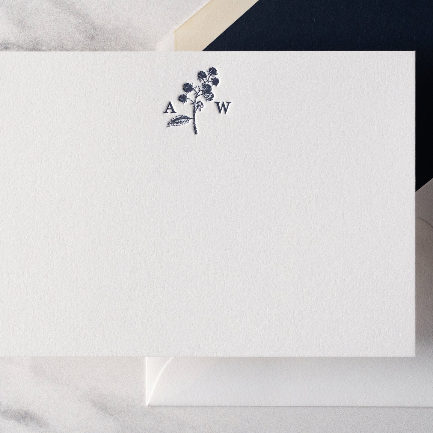 Illustrated Initials Custom Note Cards