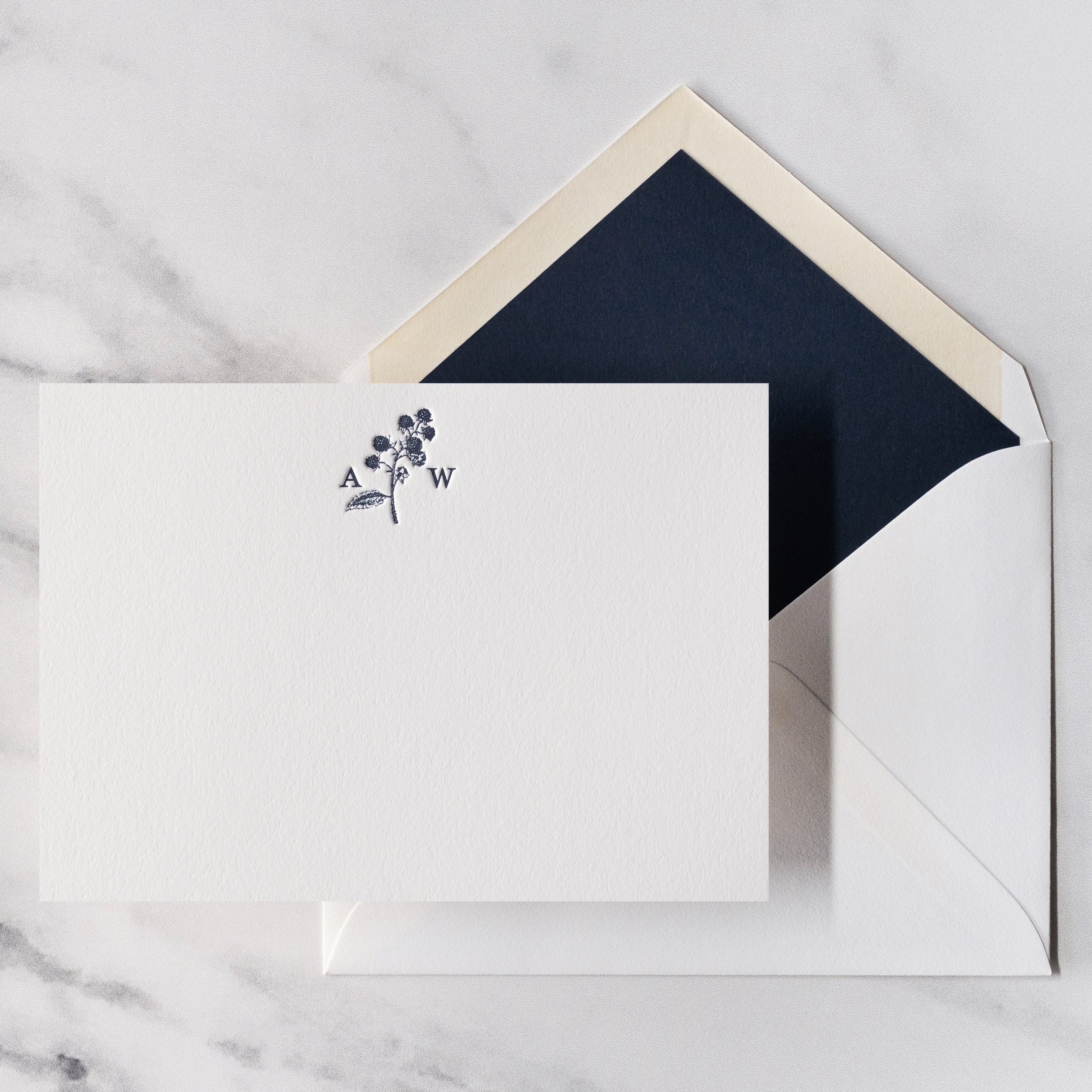 Illustrated Initials Custom Note Cards – Sesame Letterpress Shop