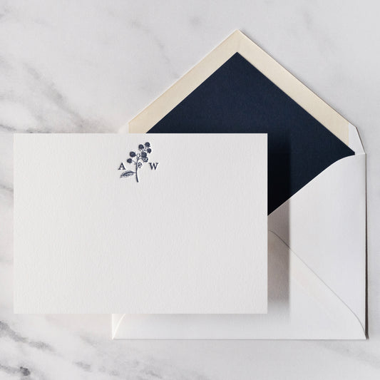 Illustrated Initials Custom Note Cards