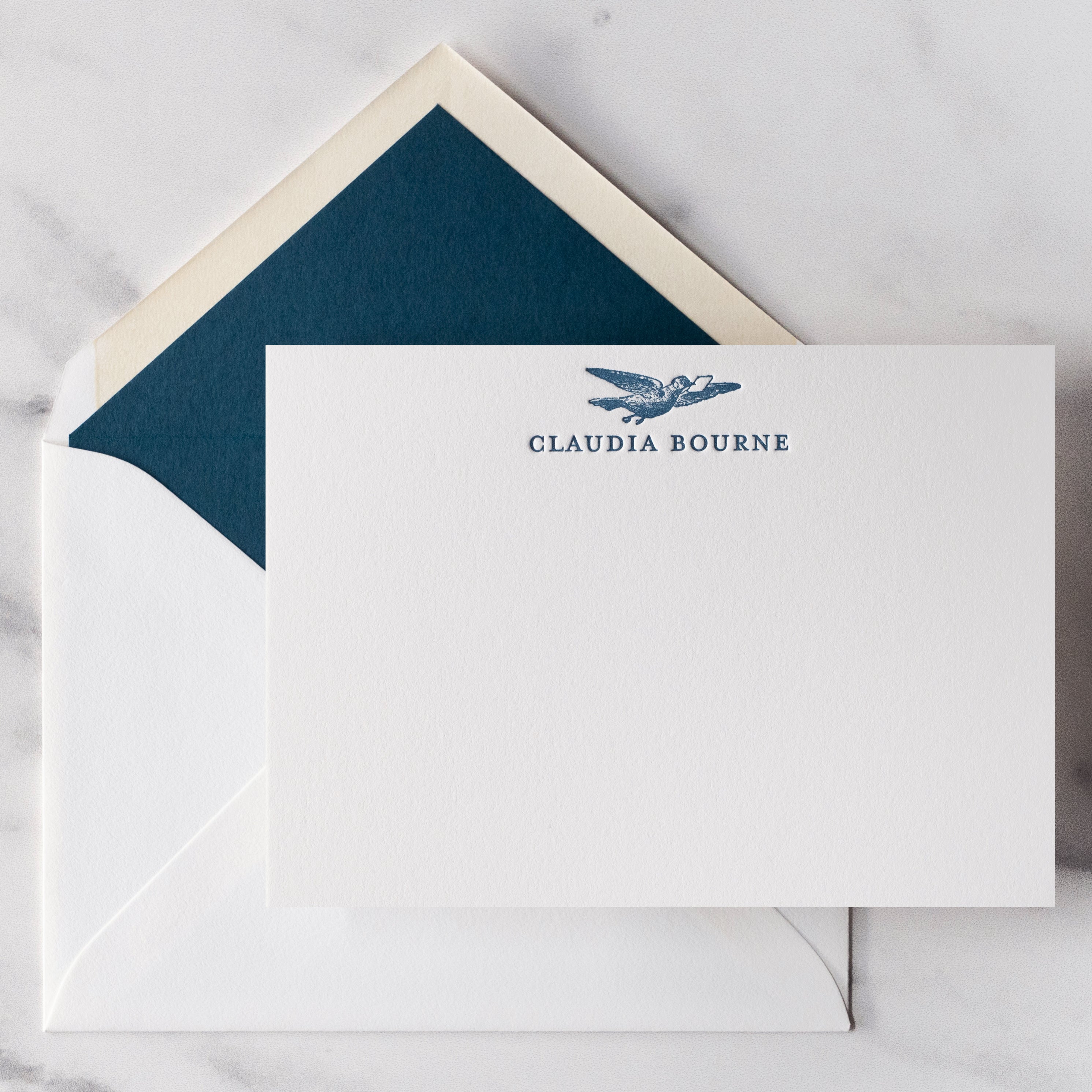 Traditional Note Design Illustrated Traditional Custom Note Cards – Sesame Letterpress Shop