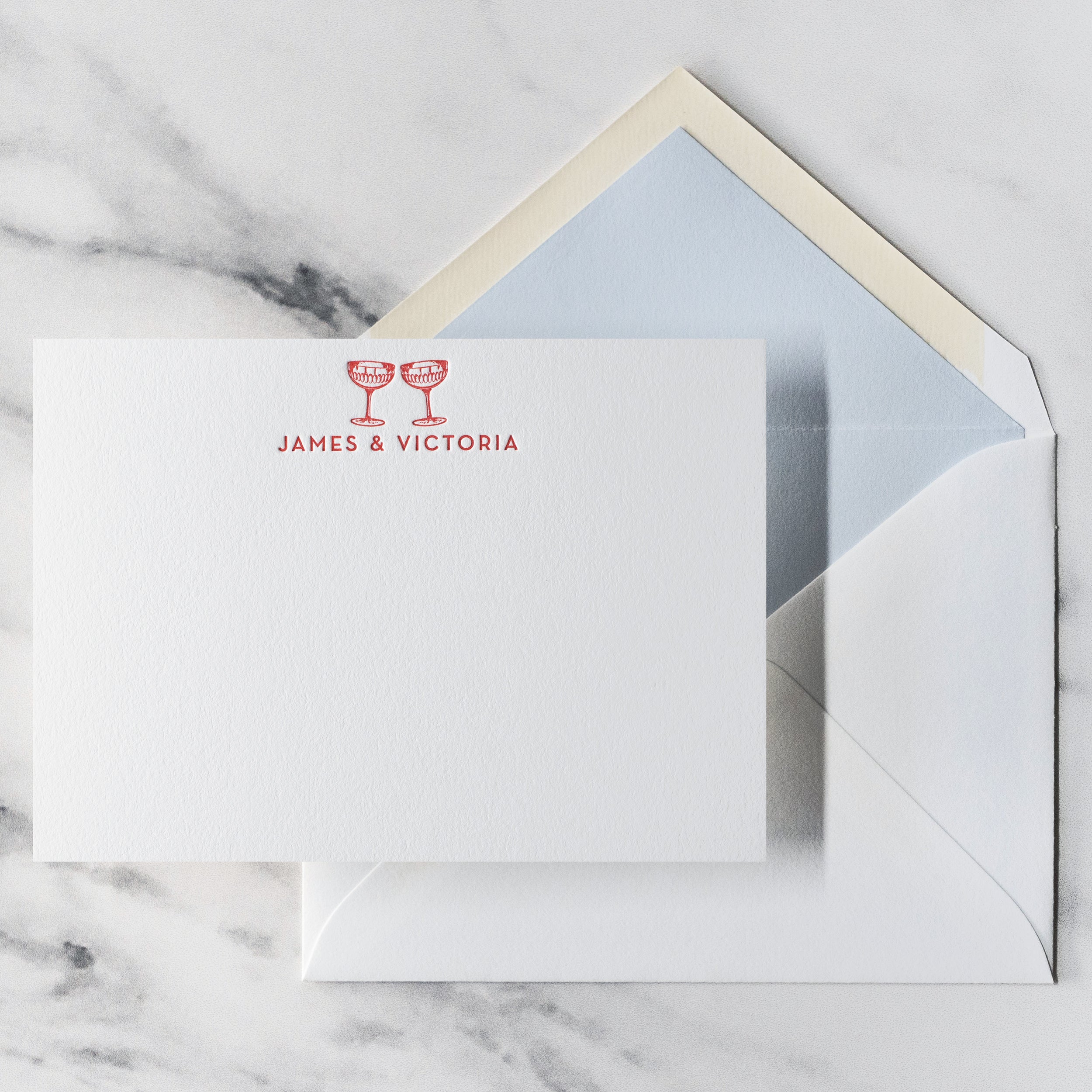 Illustrated Modern Custom Note Cards – Sesame Letterpress Shop