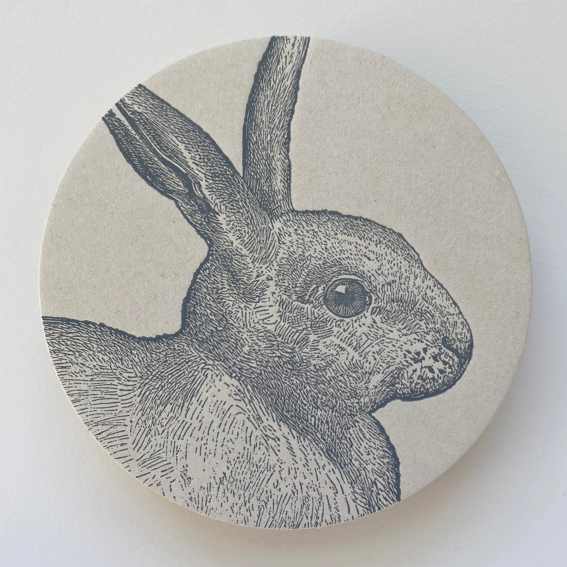 Letterpress Rabbit Coasters