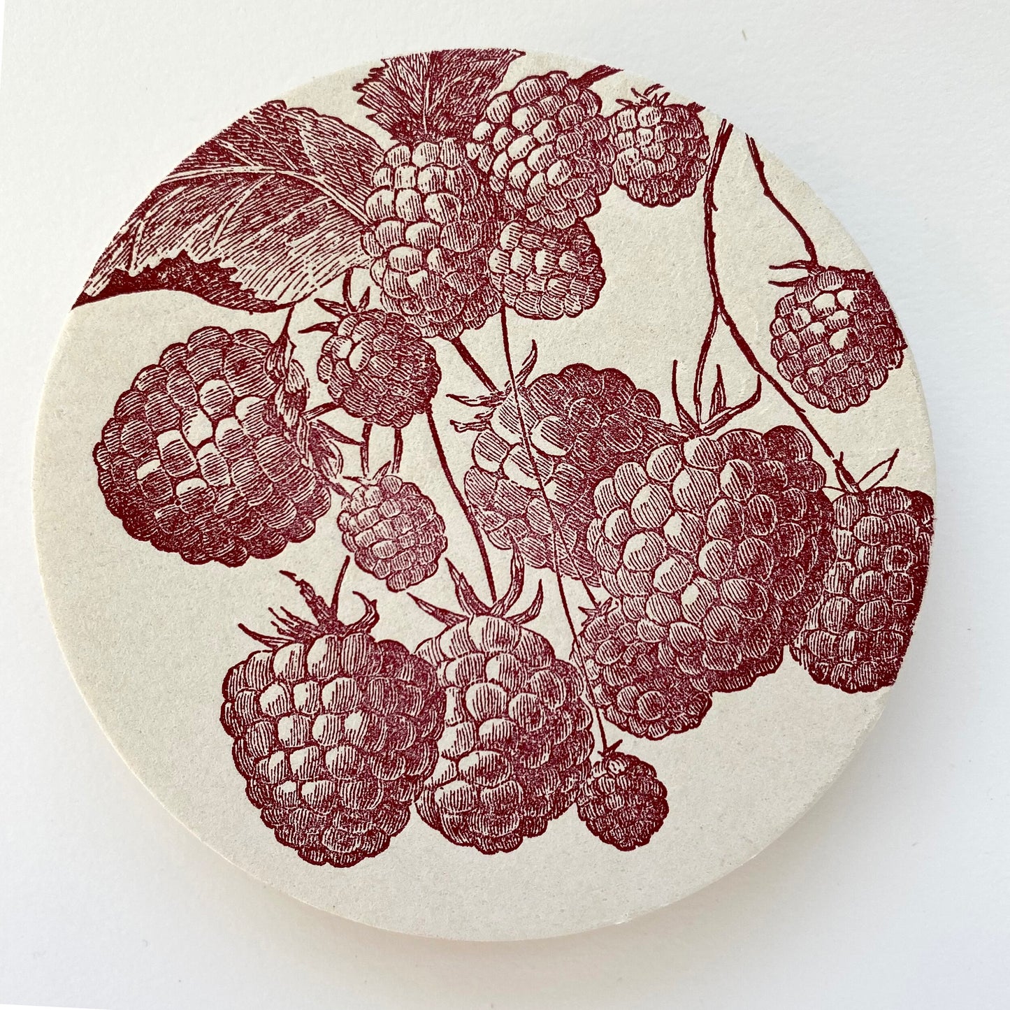 Letterpress Raspberry Coasters