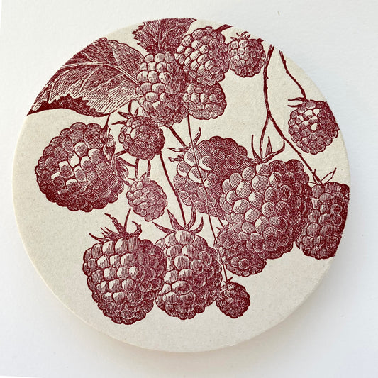 Letterpress Raspberry Coasters