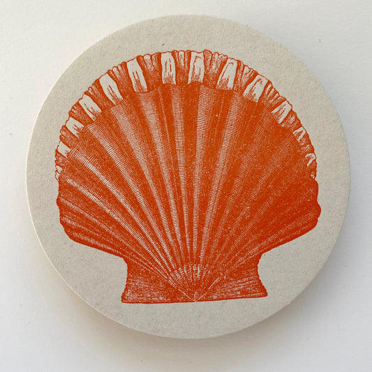 Letterpress Scallop Shell Coasters