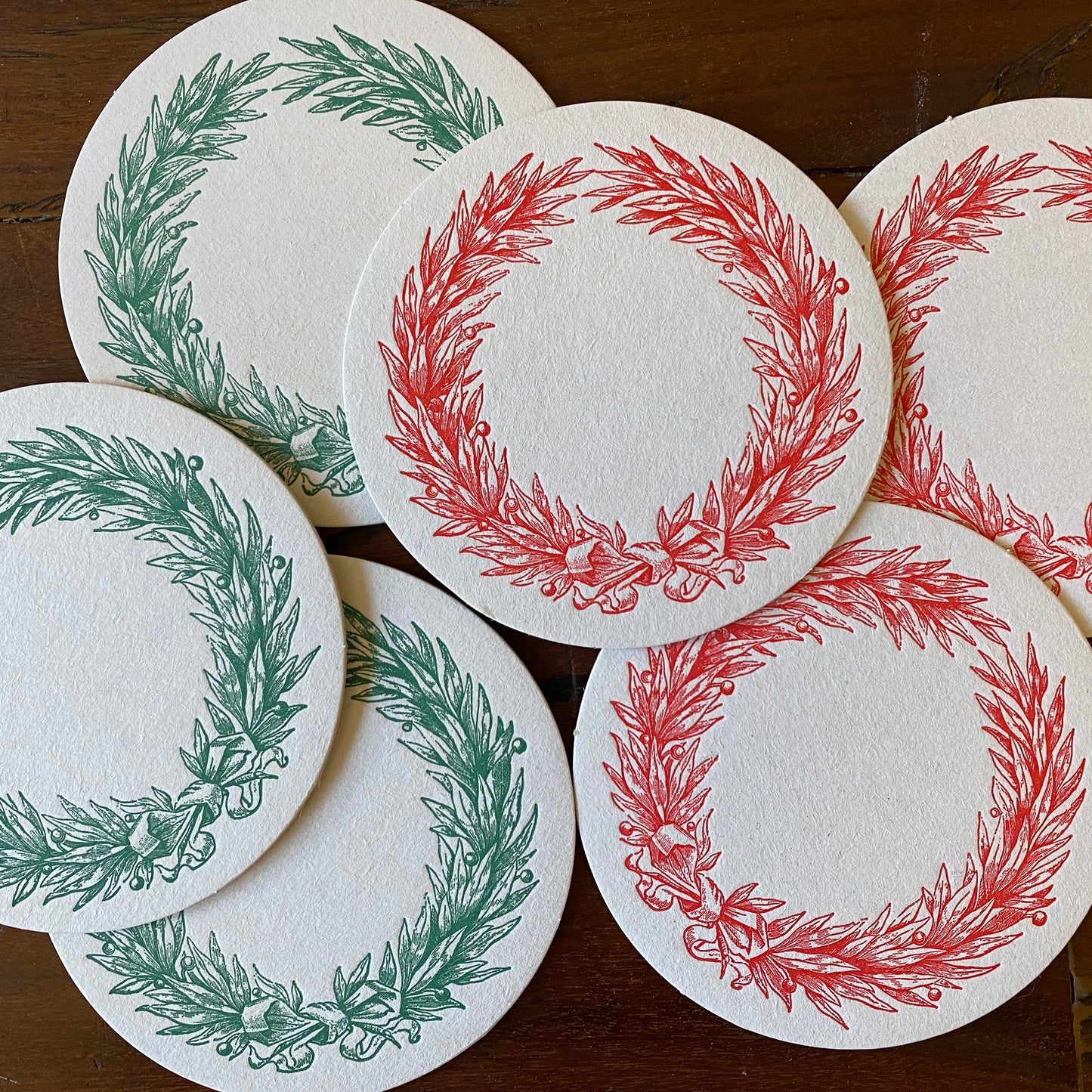 Holiday Wreath Coaster Set